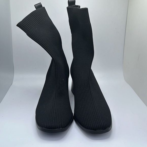 CUSHIONAIRE Women's Stretch boot +Memory Foam 6.5 BLACK - Picture 2 of 6